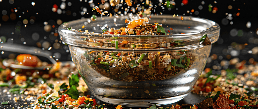 千庫網_黑色背景中玻璃磨房內的調味料混合物_攝影圖編號20712493 (1).png